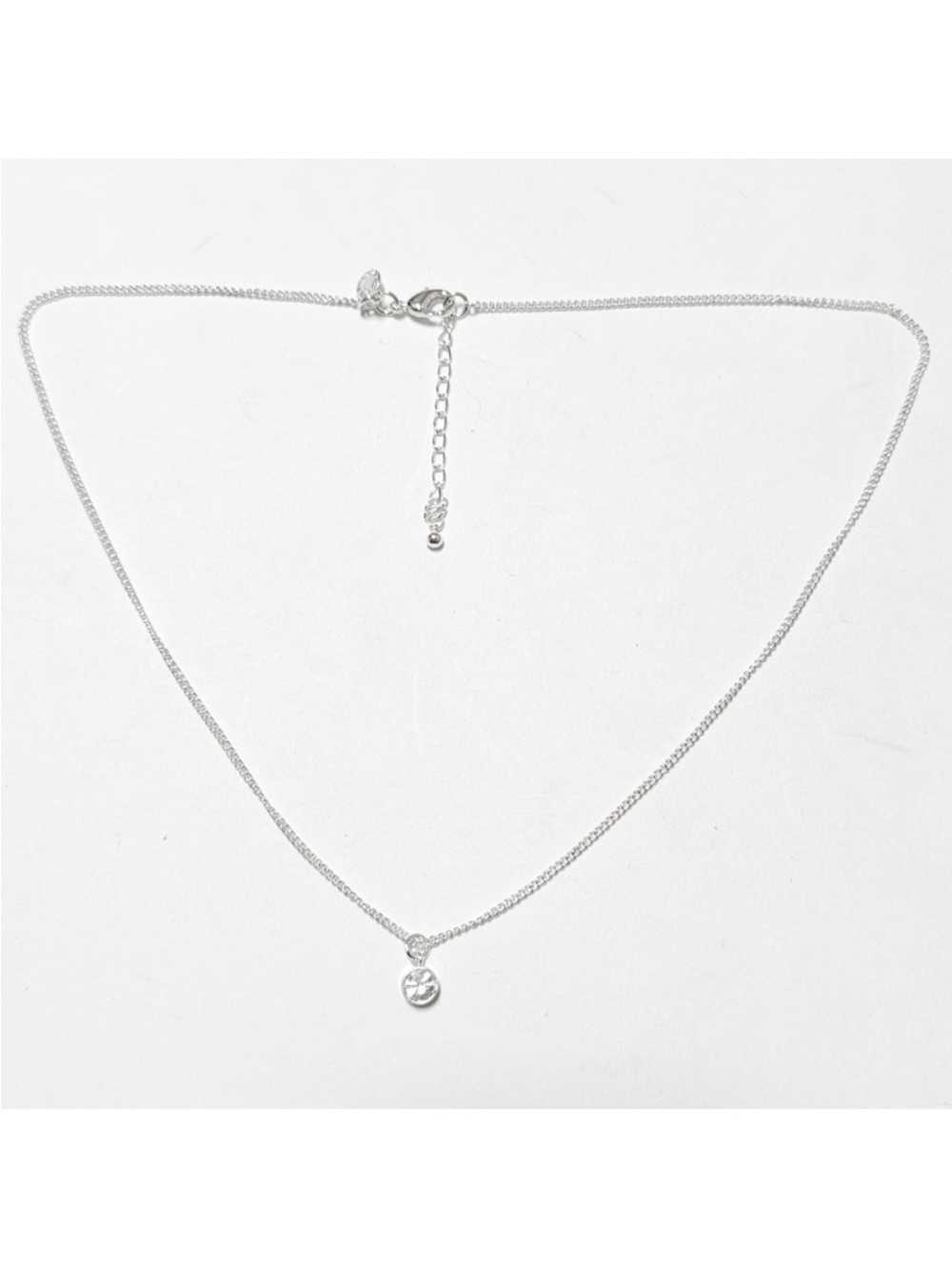 Katie Loxton silver adjustable rhinestone pendant necklace 18-20”
